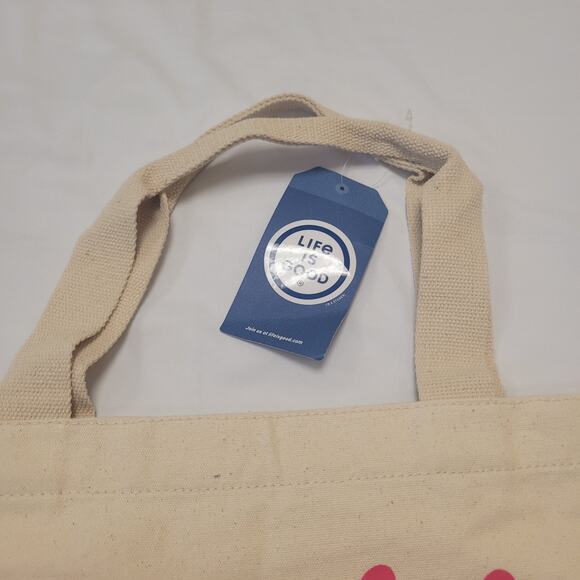 Life is Good Bag Cream Canvas Simplicity Tote Chocolate Understands NWT New - Picture 3 of 11